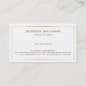 Eenvoudige, moderne tinnen gouden rand op wit visitekaartje (Achterkant)