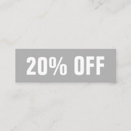 Eenvoudige moderne trendy grijze minimalistische k mini visitekaartje