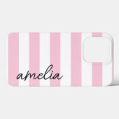 Eenvoudige moderne trendy monogram roze streep Case-Mate iPhone case (Achterkant (horizontaal))