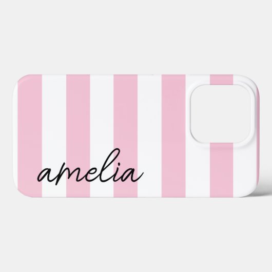 Eenvoudige moderne trendy monogram roze streep Case-Mate iPhone case (Achterkant (horizontaal))