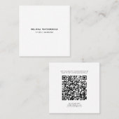 Eenvoudige moderne trendy QR-code Vierkante Visitekaartje (Voorkant / Achterkant)