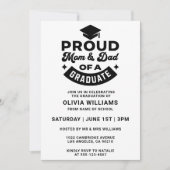 Eenvoudige Moderne Trots Moeder En Vader Afstudeer Kaart (Voorkant)