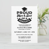 Eenvoudige Moderne Trots Moeder En Vader Afstudeer Kaart (Staand voorkant)