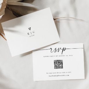 Eenvoudige Moderne Trouw QR Code Hart RSVP Kaart