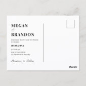 Eenvoudige moderne trouwfoto briefkaart (Achterkant)