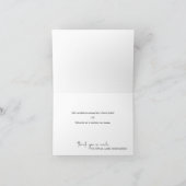 Eenvoudige moderne trouwfoto dank je wel bedankkaart (Binnen)