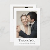 Eenvoudige Moderne Trouwfoto Hart klein Bedankkaart (Voorkant / Achterkant)