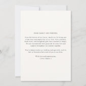 Eenvoudige moderne trouwfoto minimalistisch bedankkaart (Achterkant)