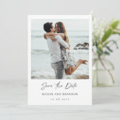 Eenvoudige moderne trouwfoto save the date (Staand voorkant)