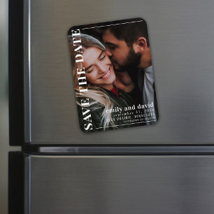 Eenvoudige moderne trouwfoto save the date magneet