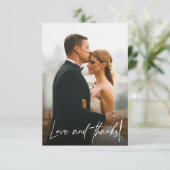 Eenvoudige moderne trouwfoto's liefde en Bedankt (Staand voorkant)