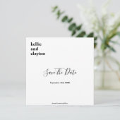 Eenvoudige Moderne Trouwkaart Save The Date (Staand voorkant)