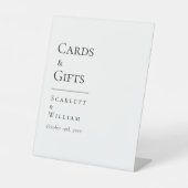 Eenvoudige moderne trouwkaarten en geschenken teke reclamebord met voetstuk (Voorkant)