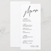 Eenvoudige & Moderne Trouwmenu Kaart (Voorkant / Achterkant)