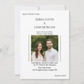 Eenvoudige moderne trouwuitnodiging met foto van h kaart (Voorkant)