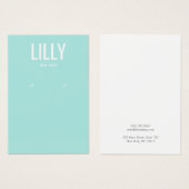 Eenvoudige, moderne Turquoise Earring Display Card Visitekaartje (Voorkant /achterkant)
