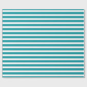 Eenvoudige moderne Turquoise White Striped minimal Cadeaupapier (Vlak)