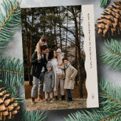 Eenvoudige moderne twee-foto golvende rand Kerstmi Feestdagenkaart