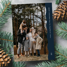 Eenvoudige moderne twee foto golvende rand marine feestdagenkaart