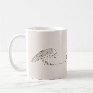 Eenvoudige moderne twee vogels gebroken draad gebr koffiemok