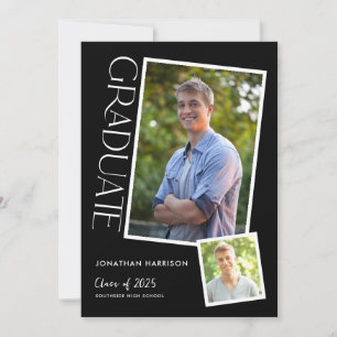 Eenvoudige Moderne Typografie 2 Foto Graduation Pa Kaart
