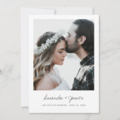 Eenvoudige moderne Typografie Aangepast fotohuweli Save The Date (Voorkant)