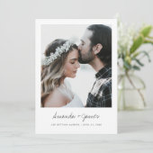 Eenvoudige moderne Typografie Aangepast fotohuweli Save The Date (Staand voorkant)