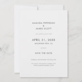 Eenvoudige moderne Typografie Aangepast fotohuweli Save The Date (Achterkant)