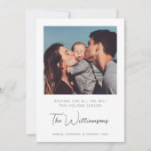 Eenvoudige, moderne Typografie Aangepaste graaffot Feestdagenkaart (Voorkant)