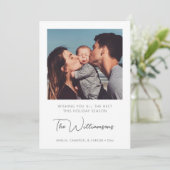 Eenvoudige, moderne Typografie Aangepaste graaffot Feestdagenkaart (Staand voorkant)