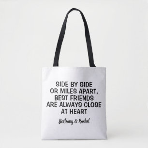 Eenvoudige moderne typografie BFF Beste Vriendfoto Tote Bag