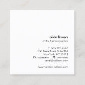 Eenvoudige moderne Typografie Black Vierkante Visitekaartje (Achterkant)