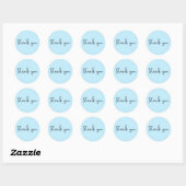 Eenvoudige Moderne Typografie Blauw Dank u Baby Bo Ronde Sticker (Vel)