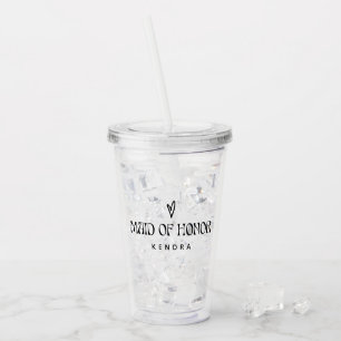 Eenvoudige Moderne Typografie Bruidsmeisje Cadeau Acryl Drinkbeker
