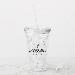 Eenvoudige Moderne Typografie Bruidsmeisje Cadeau Acryl Drinkbeker