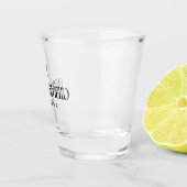 Eenvoudige Moderne Typografie Bruidsmeisje Shot Glas (Rechts)