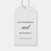 Eenvoudige moderne typografie bruiloft gunst cadeaulabel (Voorkant)