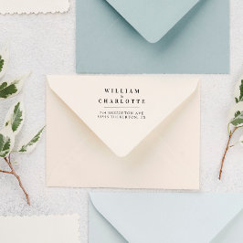 Eenvoudige Moderne Typografie Bruiloft Retouradres Zelfinktende Stempel