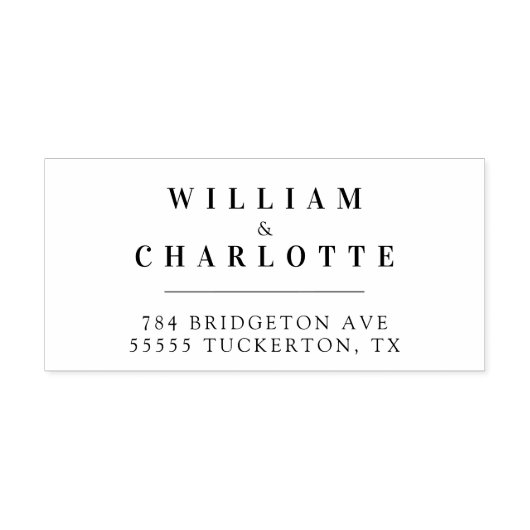 Eenvoudige Moderne Typografie Bruiloft Retouradres Zelfinktende Stempel (Design)