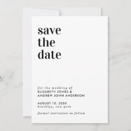 Eenvoudige Moderne Typografie Bruiloft Save the Da Date