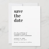 Eenvoudige Moderne Typografie Bruiloft Save the Da Save The Date (Voorkant)