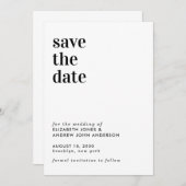 Eenvoudige Moderne Typografie Bruiloft Save the Da Save The Date (Voorkant / Achterkant)