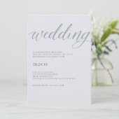 Eenvoudige moderne typografie | Dusty Blue Wedding Kaart (Staand voorkant)