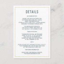 Eenvoudige moderne Typografie Elegant Wedding Deta Informatiekaartje