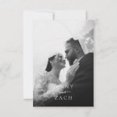 Eenvoudige Moderne Typografie Foto Bruiloft  Save The Date (Achterkant)