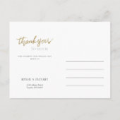 Eenvoudige moderne Typografie Foto Dank u Briefkaa Briefkaart (Achterkant)