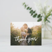 Eenvoudige moderne Typografie Foto Dank u Briefkaa Briefkaart (Staand voorkant)