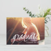 Eenvoudige moderne Typografie Foto GraduPartij Kaart (Staand voorkant)