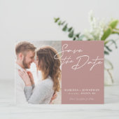 Eenvoudige moderne typografie foto save the date (Staand voorkant)