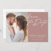 Eenvoudige moderne typografie foto save the date (Voorkant / Achterkant)